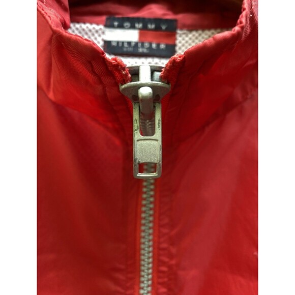 Vtg Tommy Hilfiger Red Nylon Windbreaker Jacket XL Big Logo Sailing Hip Hop 90s - Picture 15 of 15